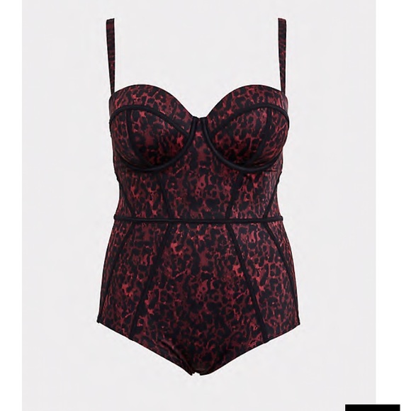 torrid Other - Burgundy leopard print bathing suit